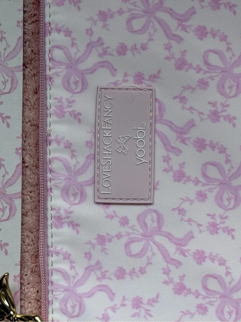 Loveshackfancy x target ruffle accessory pouch pink coquette bow limited edition